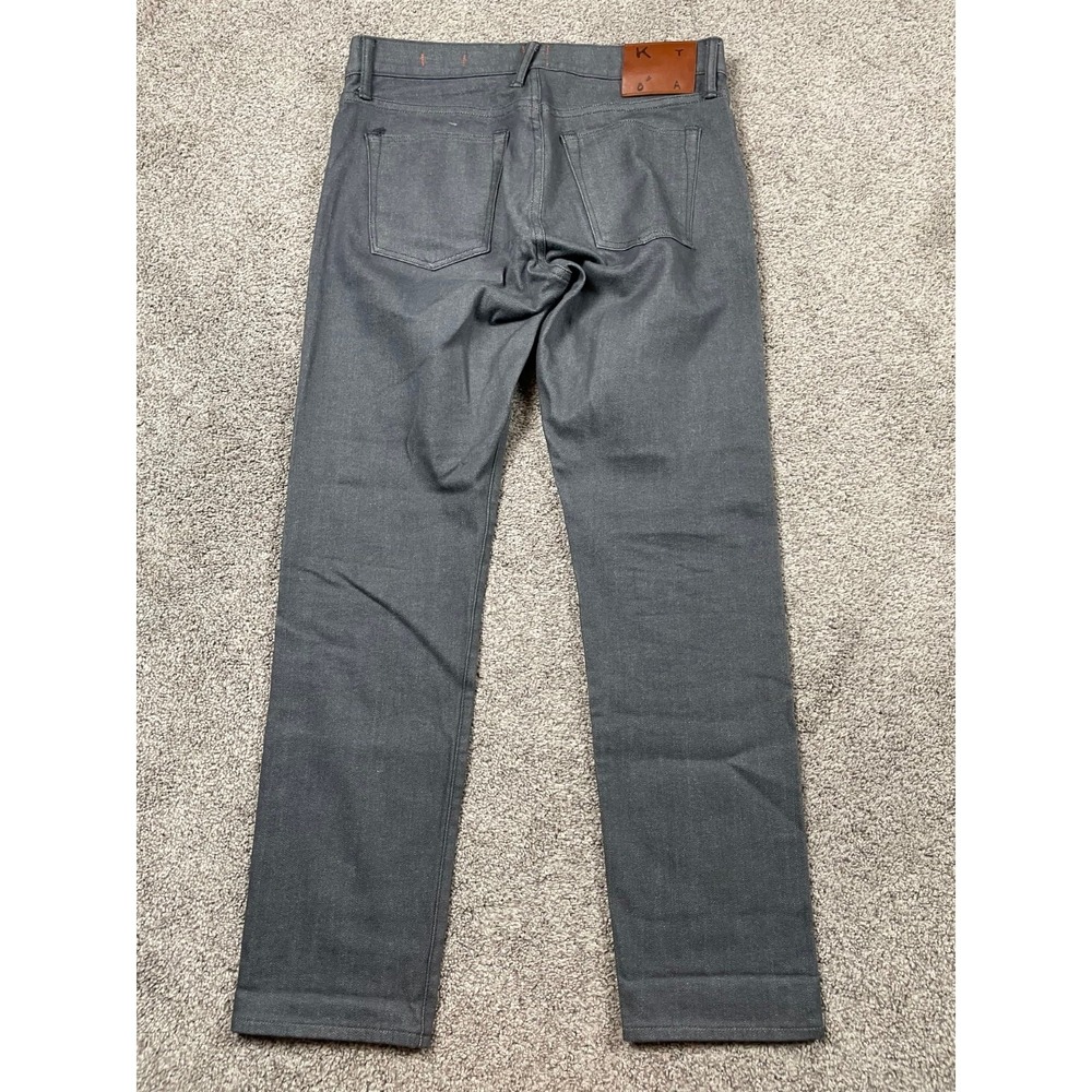 Kato Jeans Mens 33 Hiroshi The Pen Slim Gray Raw Selvedge Denim Designer Cotton - Picture 2 of 11